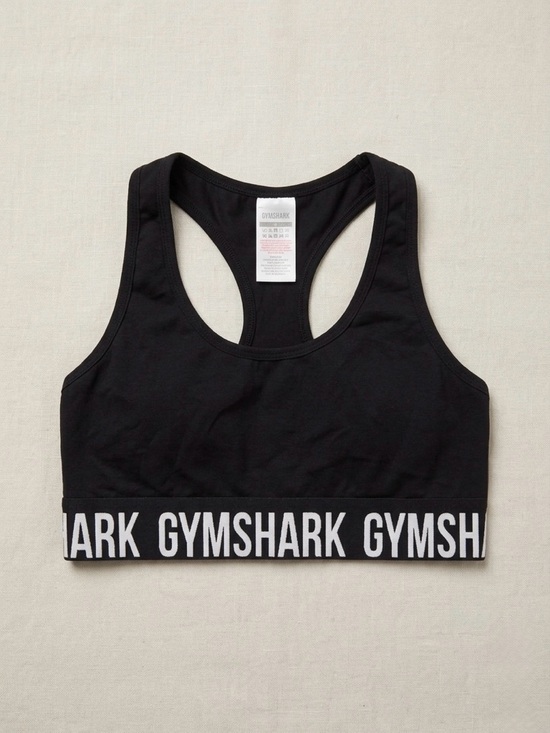 Gymshark Other - Gymshark Black Sports Bra with White Logo Band